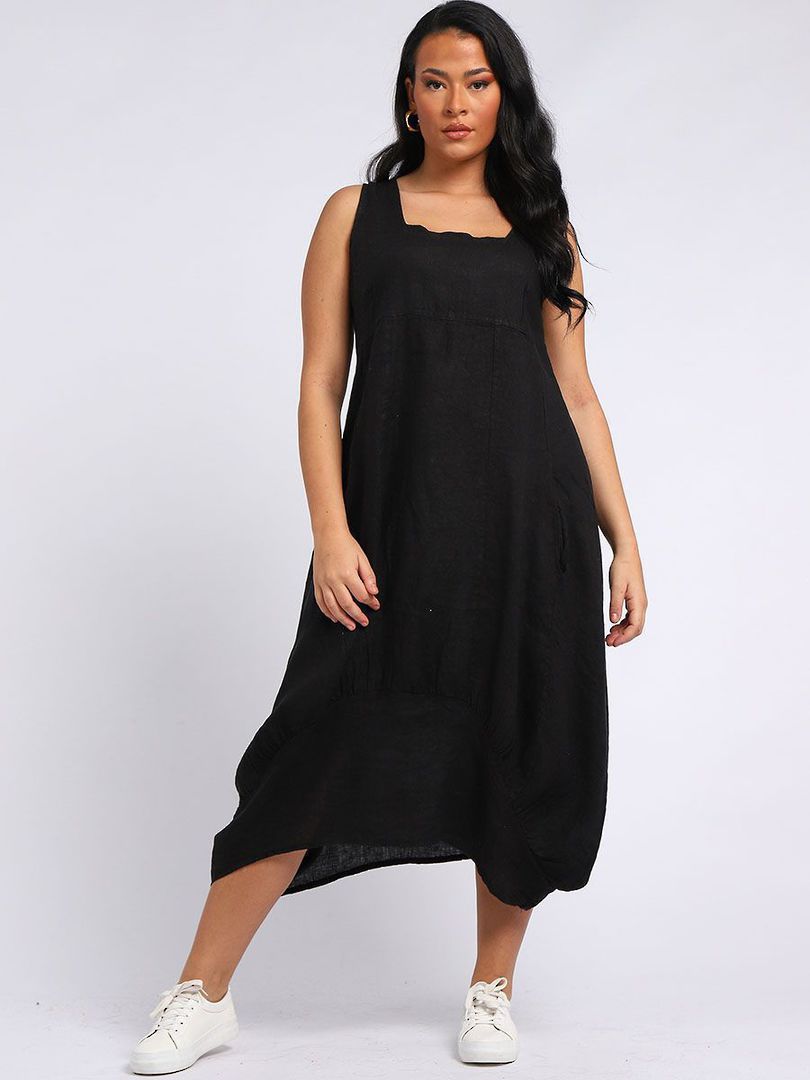 Gabriella Linen Dress Black image 1